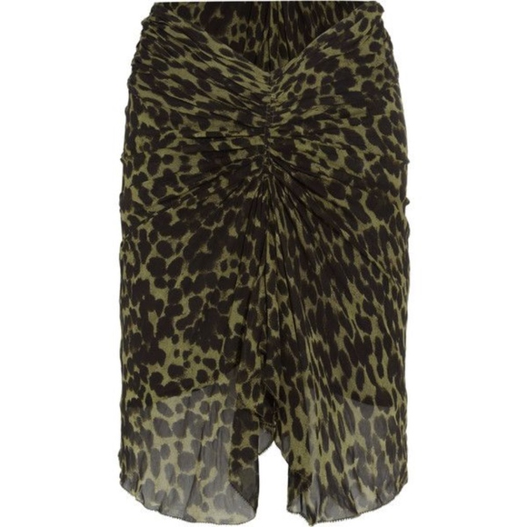 Isabel Marant Dresses & Skirts - Isabel Marant Etoile Collen Gathered Leopard Skirt